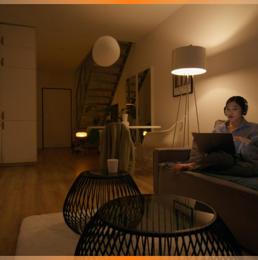 Warm, modern home interior kept powered and comfortable during an outage